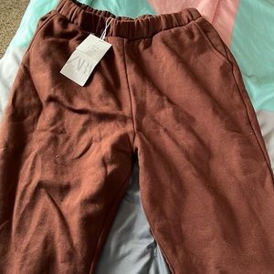 Chocolate brown Zara sweatpants
